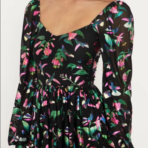 L Blackmilk Limited Wild Hummingbird Sweet Tier Dress - Picture 2 of 4